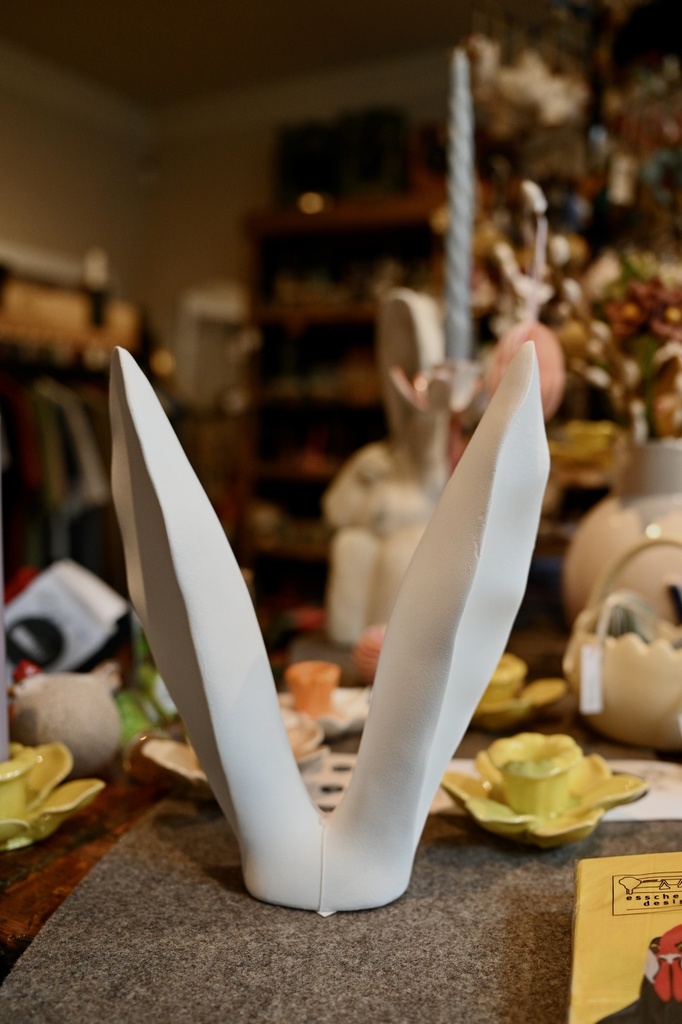 Hasenohr weiß Polyresin 18 x 5 x 23,5 cm