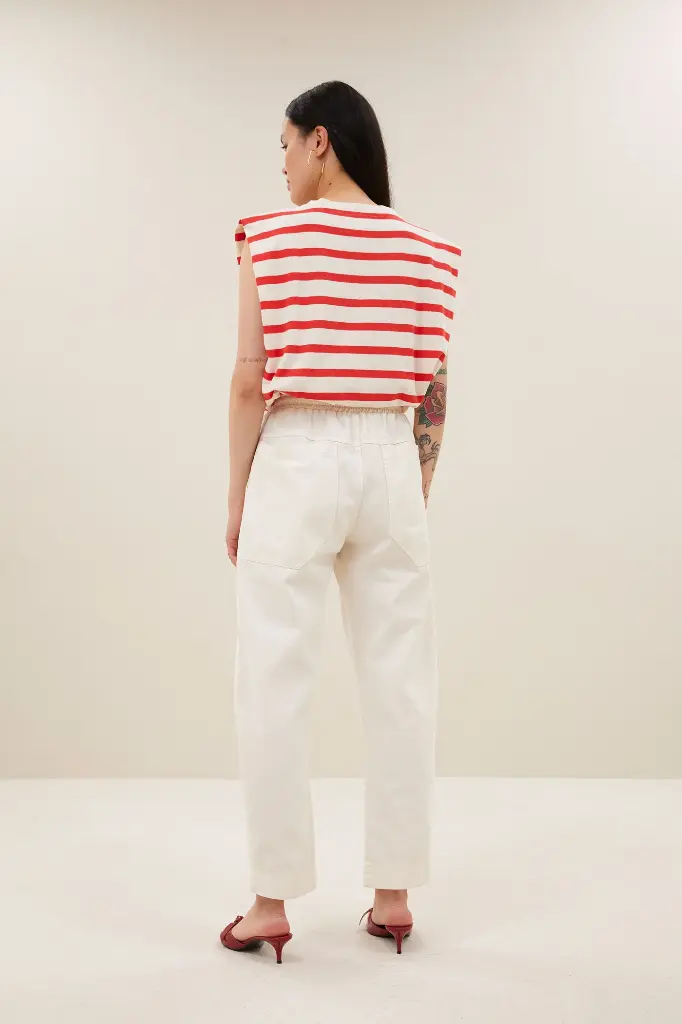 By Bar - Diede Stripe Top - 1323 Poppy Red Stripe