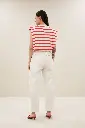 By Bar - Diede Stripe Top - 1323 Poppy Red Stripe