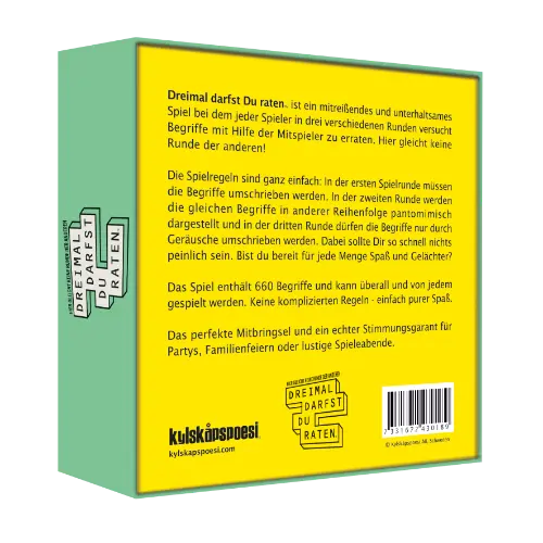 Kylskapspoesi - Kartenspiel Dreimal darfst du raten