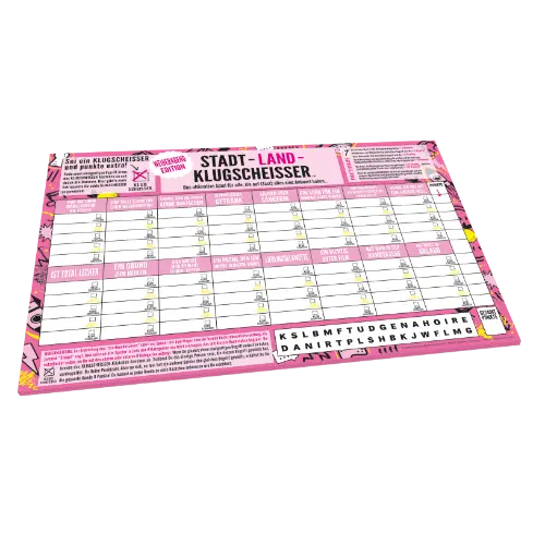 Kylskapspoesi - Spielblock  Stadt-Land-Klugscheisser - WEIBERABEND