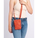 Amsterdam Heritage - Leder Handytasche / kleine Tasche MILDER Orange / Koralle geflochten