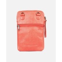 Amsterdam Heritage - Leder Handytasche / kleine Tasche MILDER Orange / Koralle geflochten