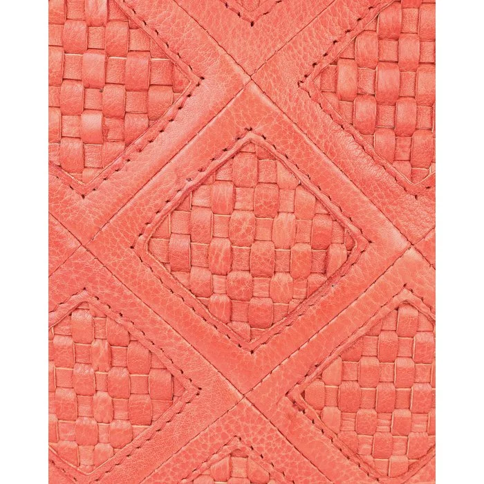 Amsterdam Heritage - Leder Handytasche / kleine Tasche MILDER Orange / Koralle geflochten