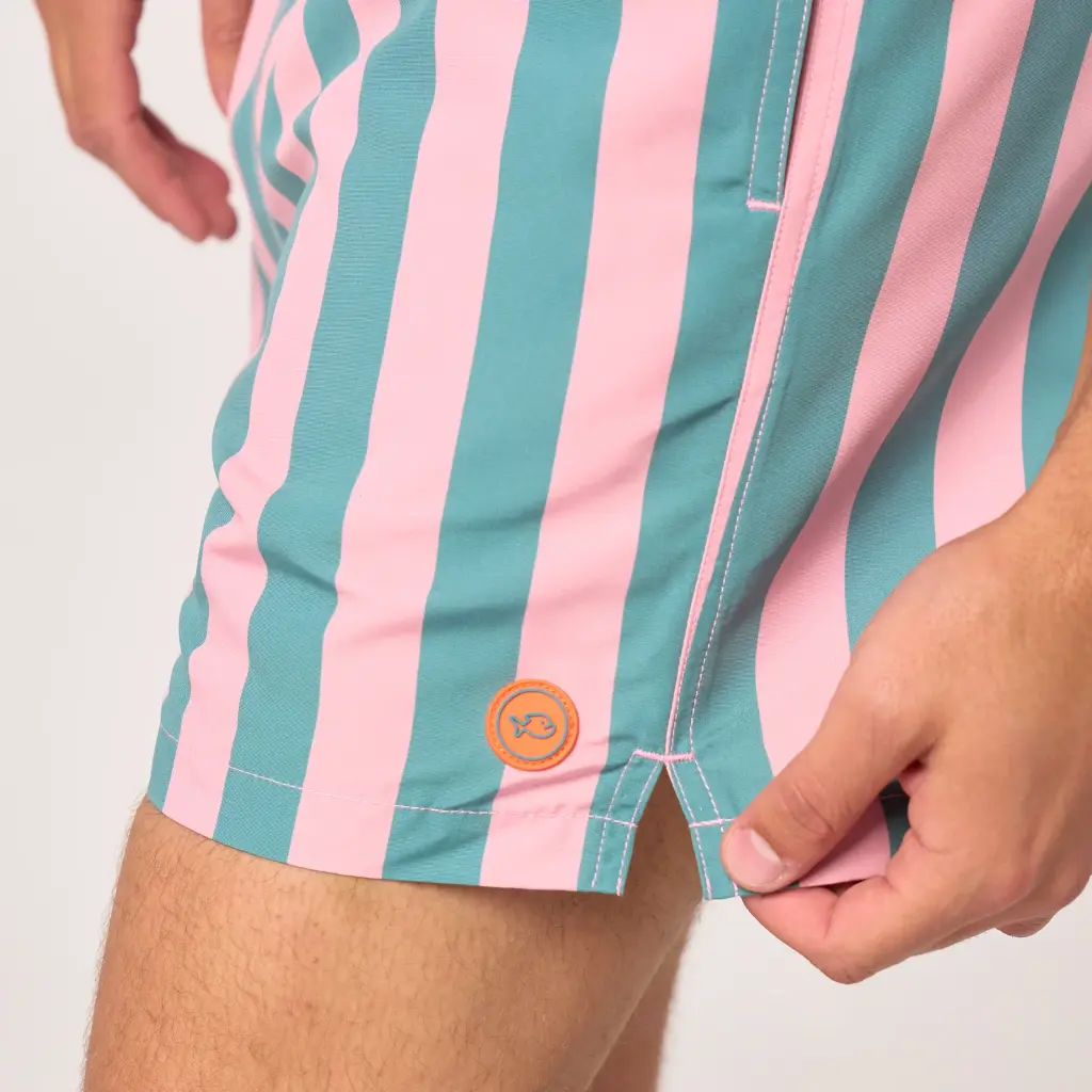 Billybelt - Badehose rosa grün gestreift