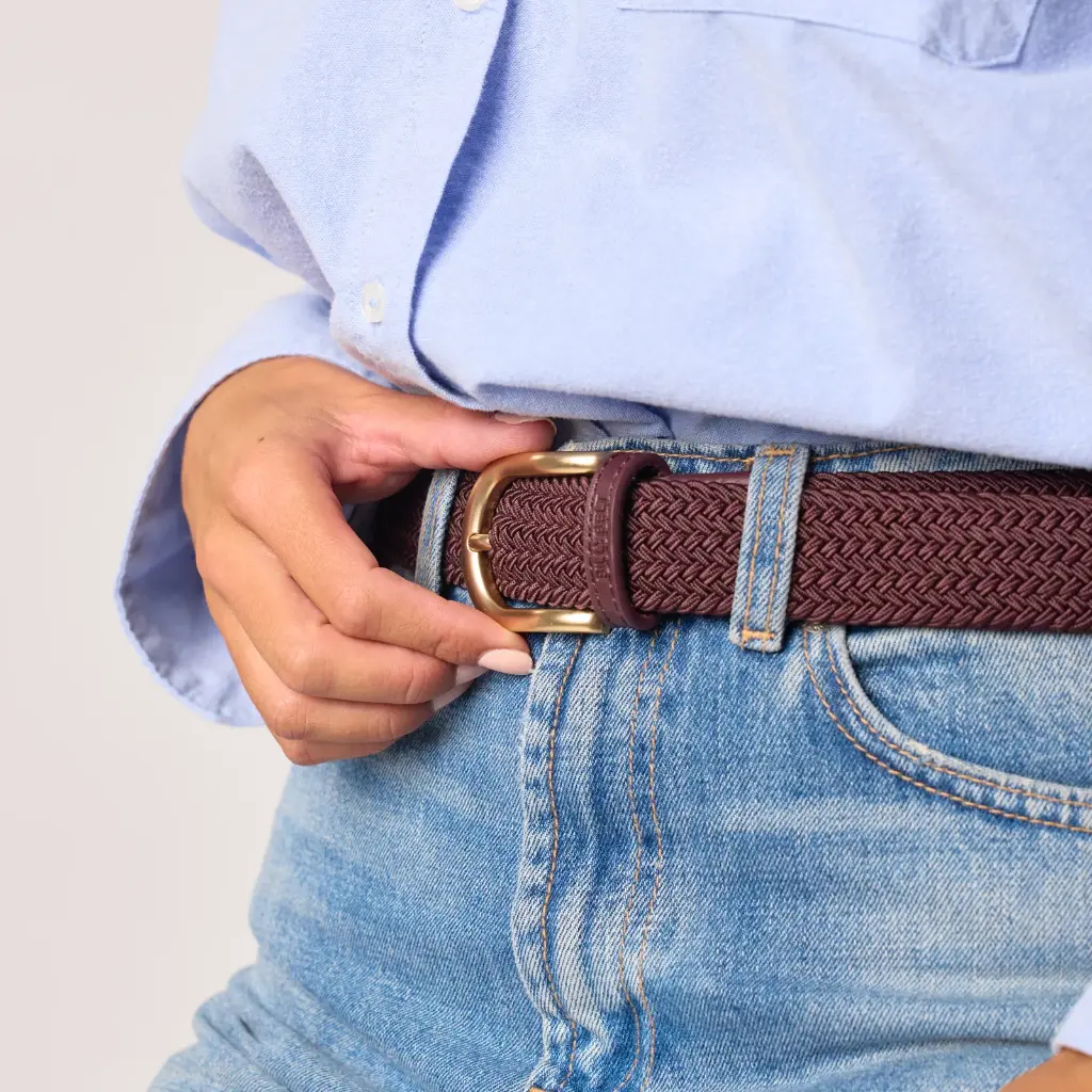 Billybelt - Elastischer Gürtel geflochten burgundy