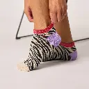 Billybelt - Baumwollsocken Zebra glitter ankle socks schwarz weiß