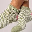 Billybelt - Baumwollsocken Zebra glitter ankle socks weiß grün