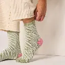 Billybelt - Baumwollsocken Zebra glitter grün weiß