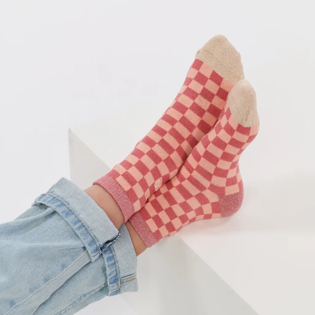 Billybelt - Kindersocken Bio-Baumwolle RETRO pink peach