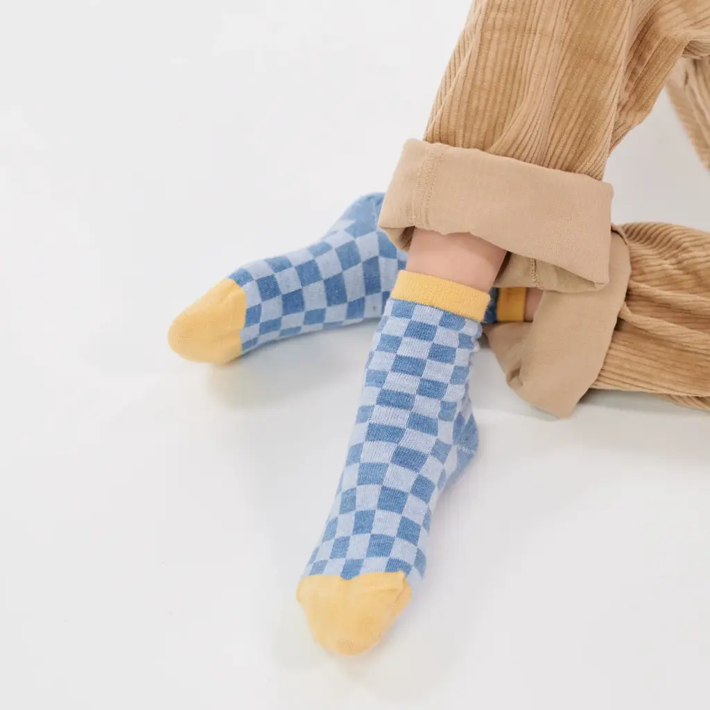 Billybelt - Kindersocken Bio-Baumwolle RIVERSIDE blau gelb 