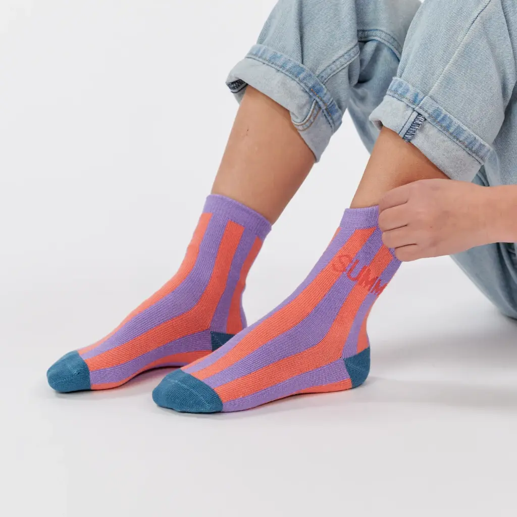 Billybelt - Kindersocken Bio-Baumwolle SUMMER purple coral