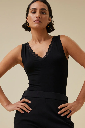 By Bar - Lace Singlet - 860 Black