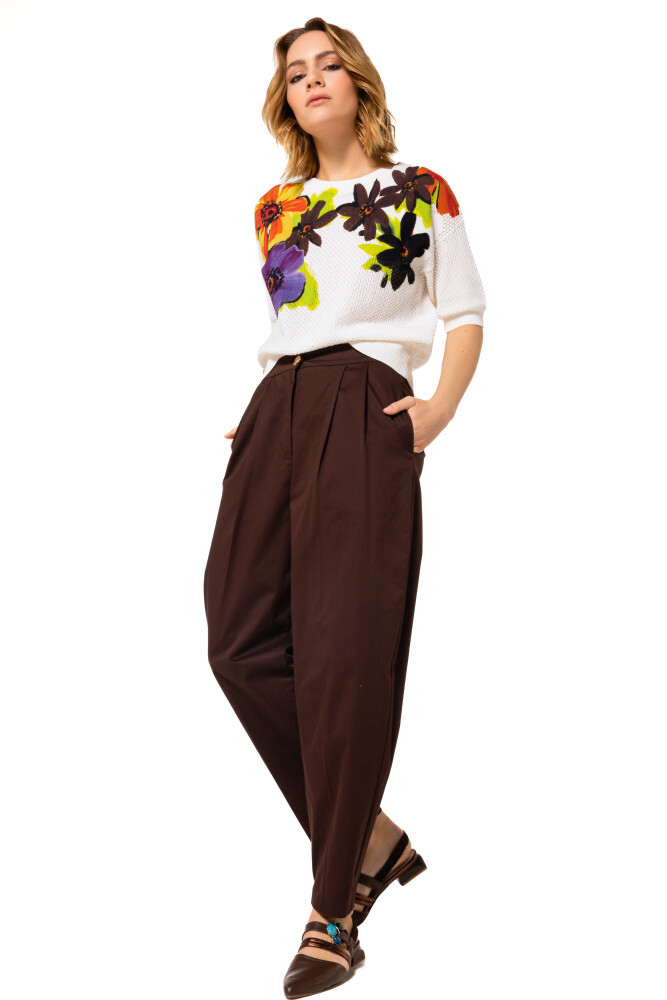 Caroline Biss - Hose TAPERED TROUSERS, NORMAL WAIST, Chocolate