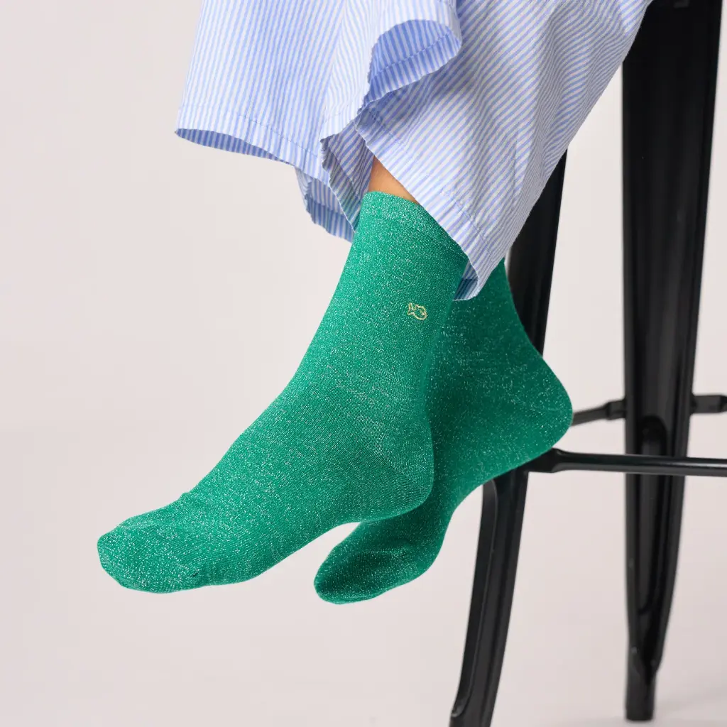 Billybelt - Plain Glitter Socks green