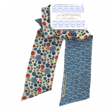 Les Belles Vagabondes - Seidenschal Bandeau Akiko Bleu