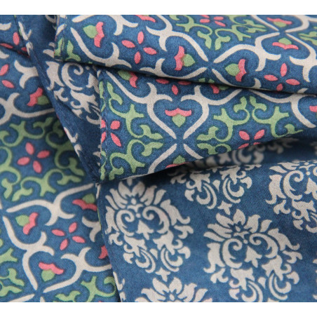 Les Belles Vagabondes - Seidenschal Bandeau Florence Bleu