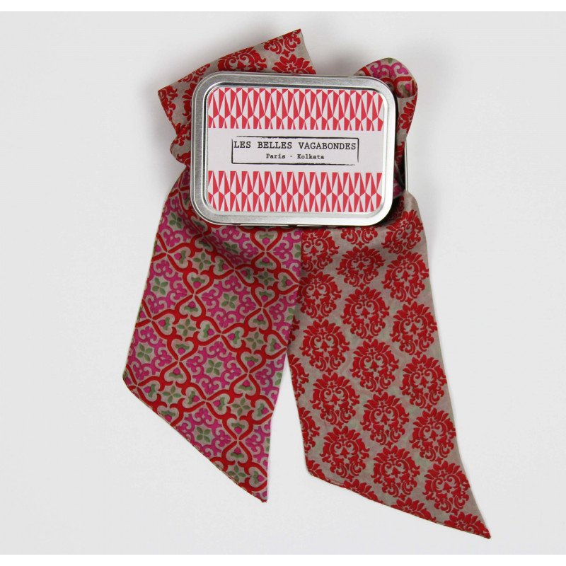 Les Belles Vagabondes - Seidenschal Bandeau Florence Rouge