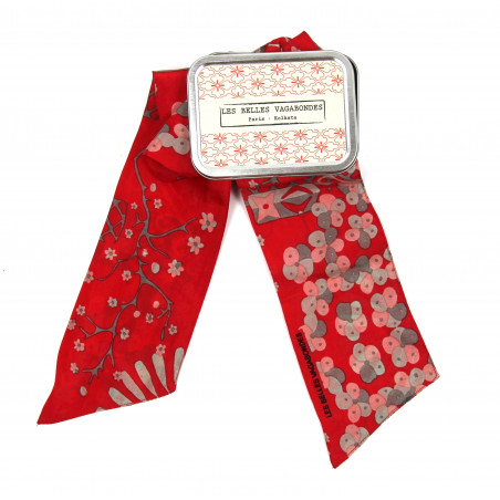 Les Belles Vagabondes - Seidenschal Bandeau Masami Rouge