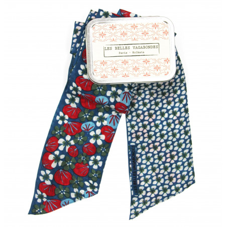 Les Belles Vagabondes - Seidenschal Bandeau Petale Brique