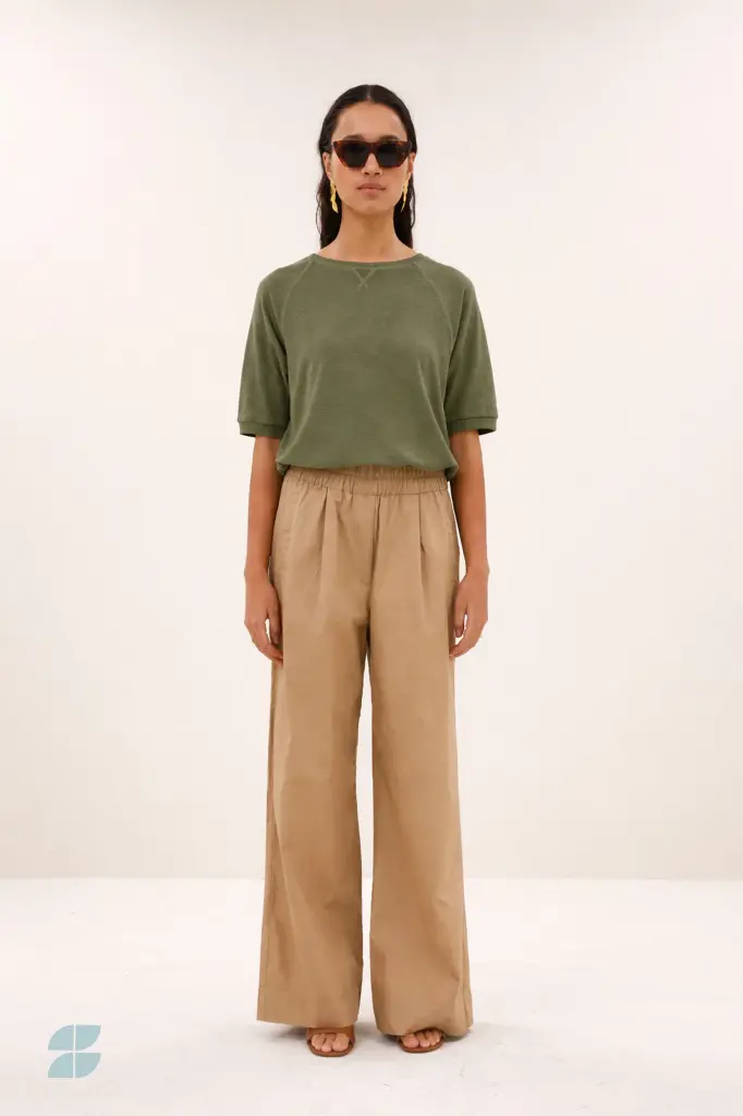 By Bar - Neva Slub Top - 460 mulled basil