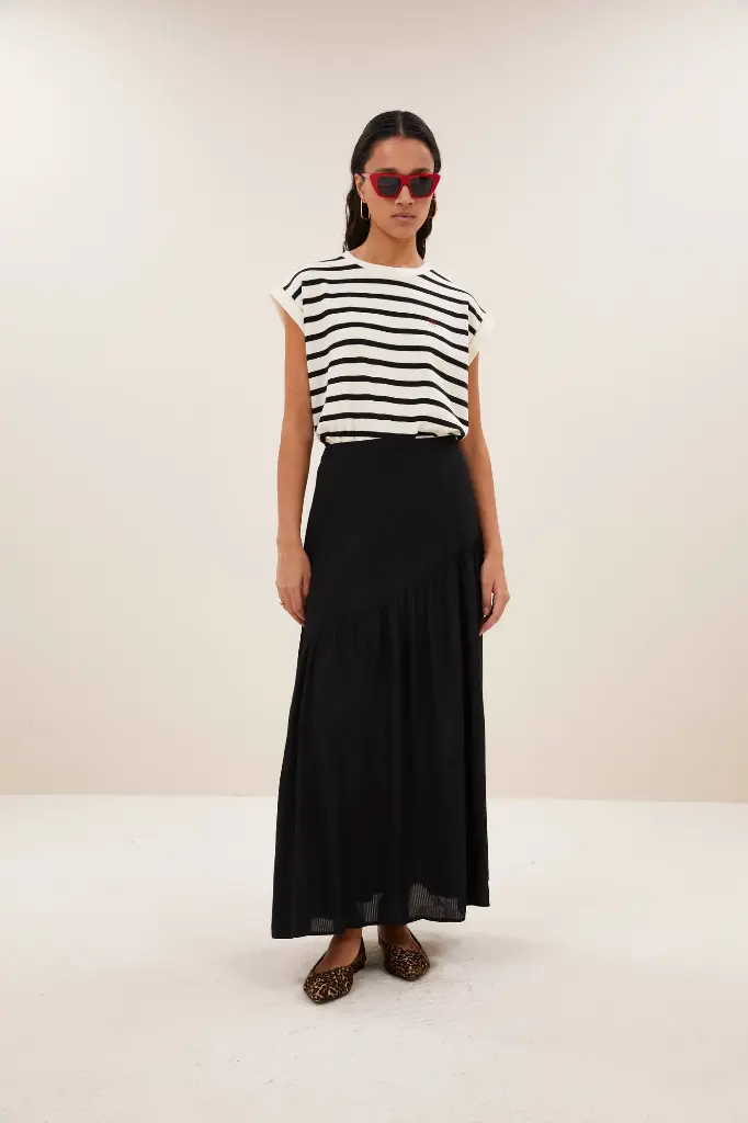 By Bar - Myra Viscose Skirt - 860 black