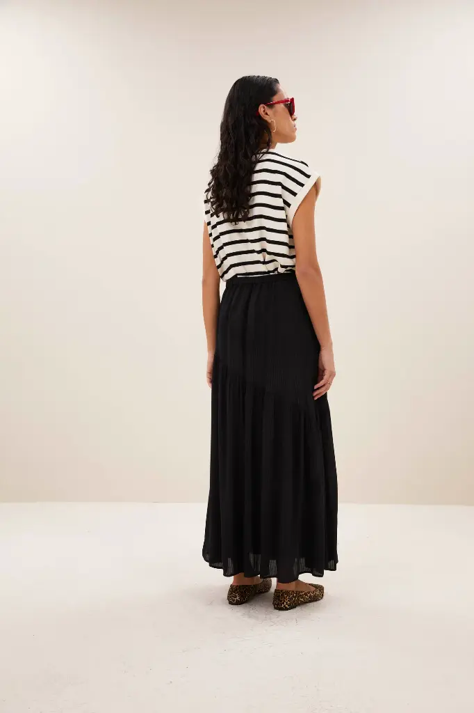By Bar - Myra Viscose Skirt - 860 black