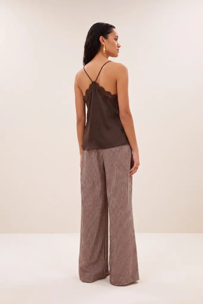 By Bar - Pia Satin Top - 1723 espresso