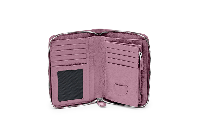 JANNE | mauve | silber | genarbt