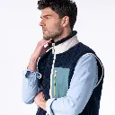 Billybelt - Sherpa Weste ärmellos - 2 material Navy Green