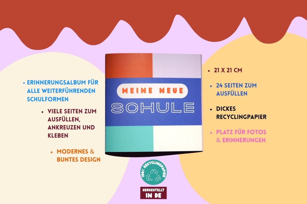 Modern Kids Art - Erinnerungsalbum Meine neue Schule (weiterführende Schule)