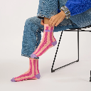 Billybelt - Baumwollsocken AMOUR gestreift - Koralle pink lila