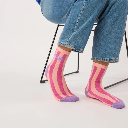Billybelt - Baumwollsocken AMOUR gestreift - Koralle pink lila