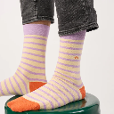 Billybelt - Baumwollsocken gestreift - beige purple orange