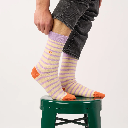 Billybelt - Baumwollsocken gestreift - beige purple orange