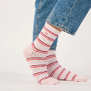 Billybelt - Baumwollsocken gestreift - pale pink purple red