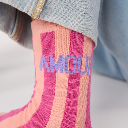 Billybelt - Kindersocken Bio-Baumwolle MESSAGE SOCKS AMOUR lila pink