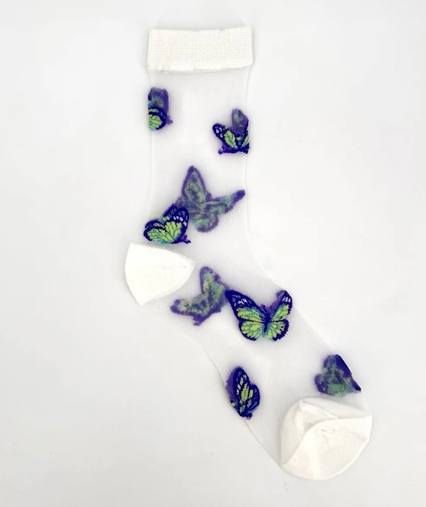 Sockette - Transparente Socken - Cynthia - Schmetterling fantasie