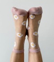Sockette - Transparente Socken - Flora - rosa Margeriten