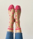 Sockette - Transparente Socken - Laure - pinke Herzchen