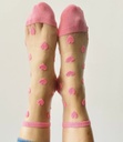 Sockette - Transparente Socken - Laure - korallenrote Herzen