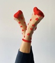 Sockette - Transparente Socken - Laure - rote Herzchen