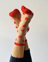 Sockette - Transparente Socken - Laure - rote Herzchen