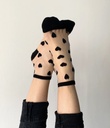Sockette - Transparente Socken - Laure - schwarze Herzchen