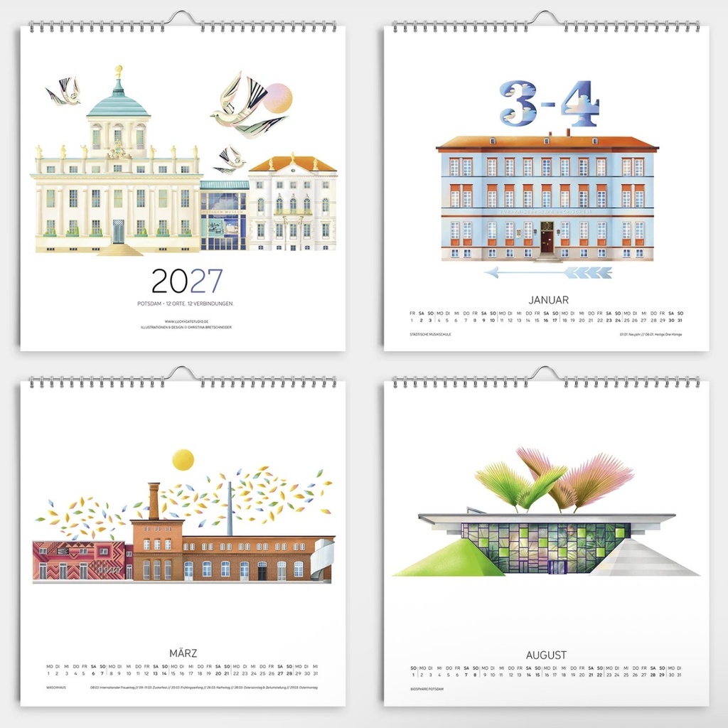 Luckycatstudio - Kalender 2027 groß Potsdam
