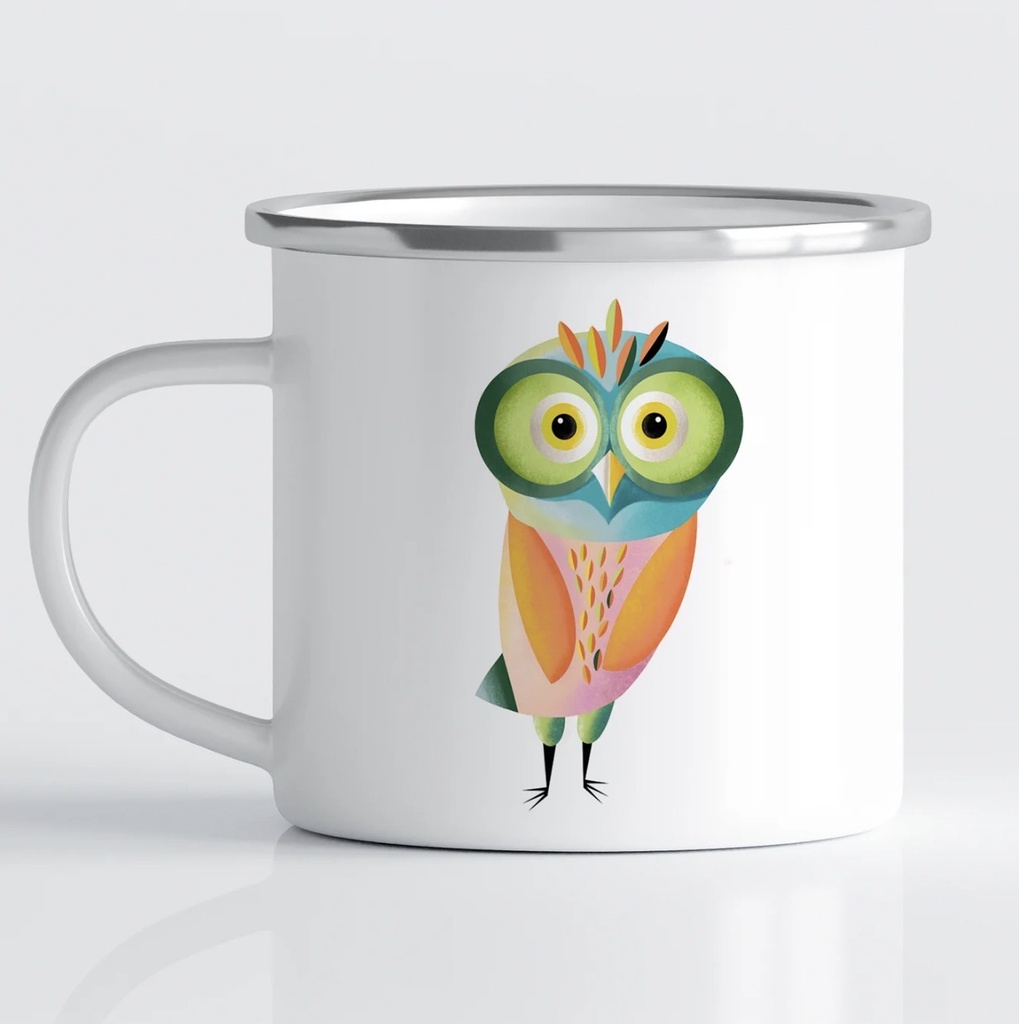 Luckycatstudio - Tasse Emaille - Brilleneule