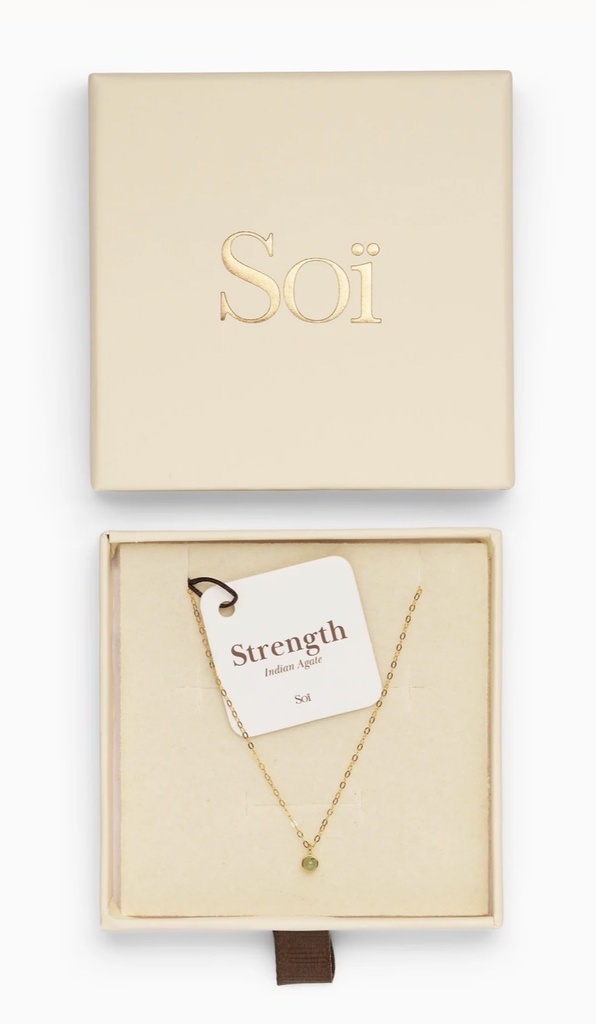 Soï Copenhagen - Halskette Aya Indian Agate Necklace gold - Strength