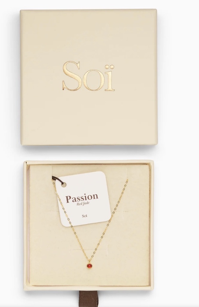 Soï Copenhagen - Halskette Aya Red Agate Necklace gold - Passion