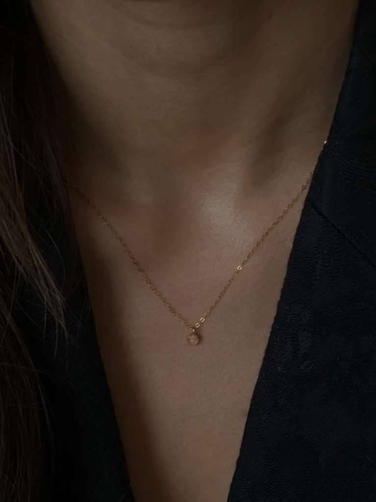 Soï Copenhagen - Halskette Aya Rose Quartz Necklace gold - Love