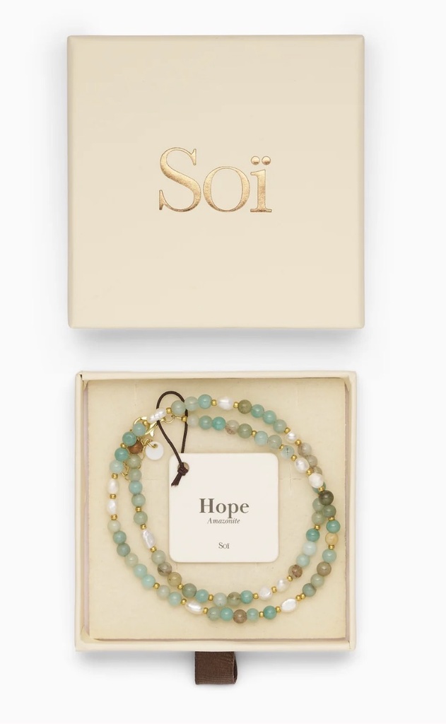 Soï Copenhagen - Halskette Ellie Amazonite Pearl Necklace - Hope